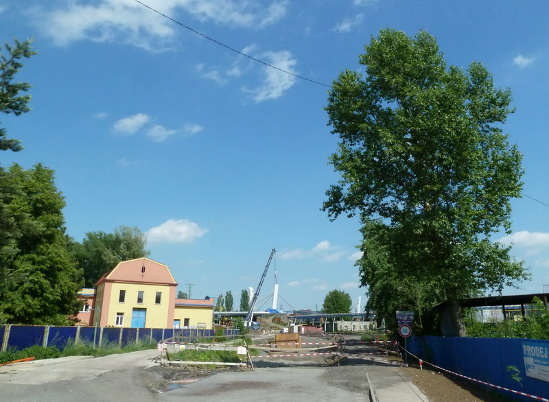 Stavba skřečoňského mostu
