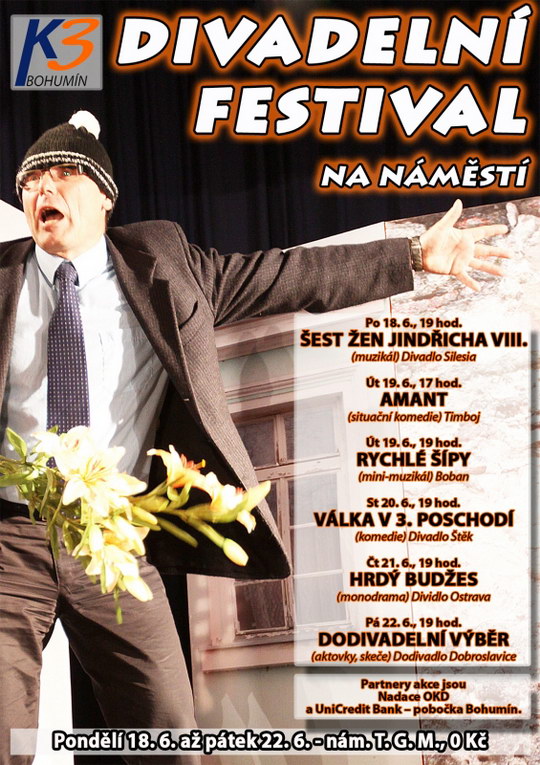 Náměstí T. G. Masaryka oživí pětidenní festival ochotnických divadel