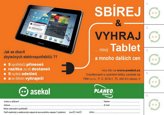 Soutěž ve sběrném dvoru odpadů! Vyhrajte za staré elektrospotřebiče nový Tablet