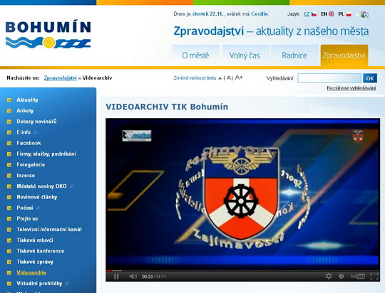 Videoarchiv zpráv bohumínské televize TIK je na webu kompletní, od roku 1999 do současnosti