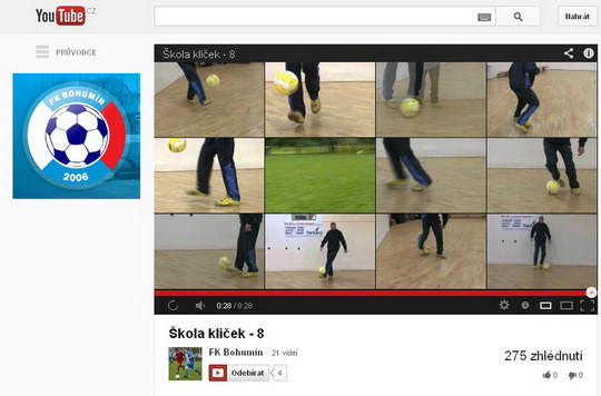 Mladí fotbalisté z Bohumína se učí kličky za asistence videoserveru YouTube