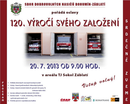 Hasiči v Záblatí slaví 120. výročí, pobaví sebe i ostatní v sobotu 20. července