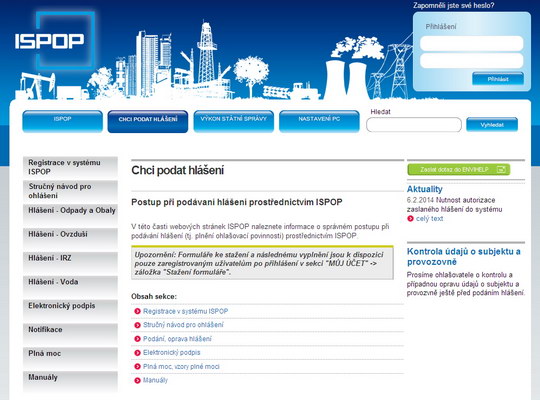 Informace o plnění ohlašovacích povinností v oblasti ovzduší v roce 2014 (údaje za rok 2013)