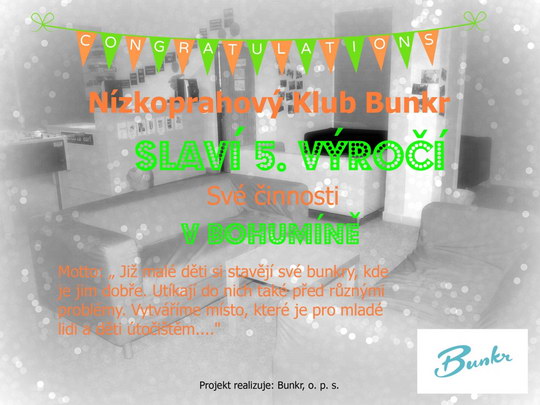 Bohumínský klub Bunkr slaví páté narozeniny