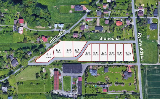 Zástavba rodinných domů - ulice Anenská, Rychvaldská