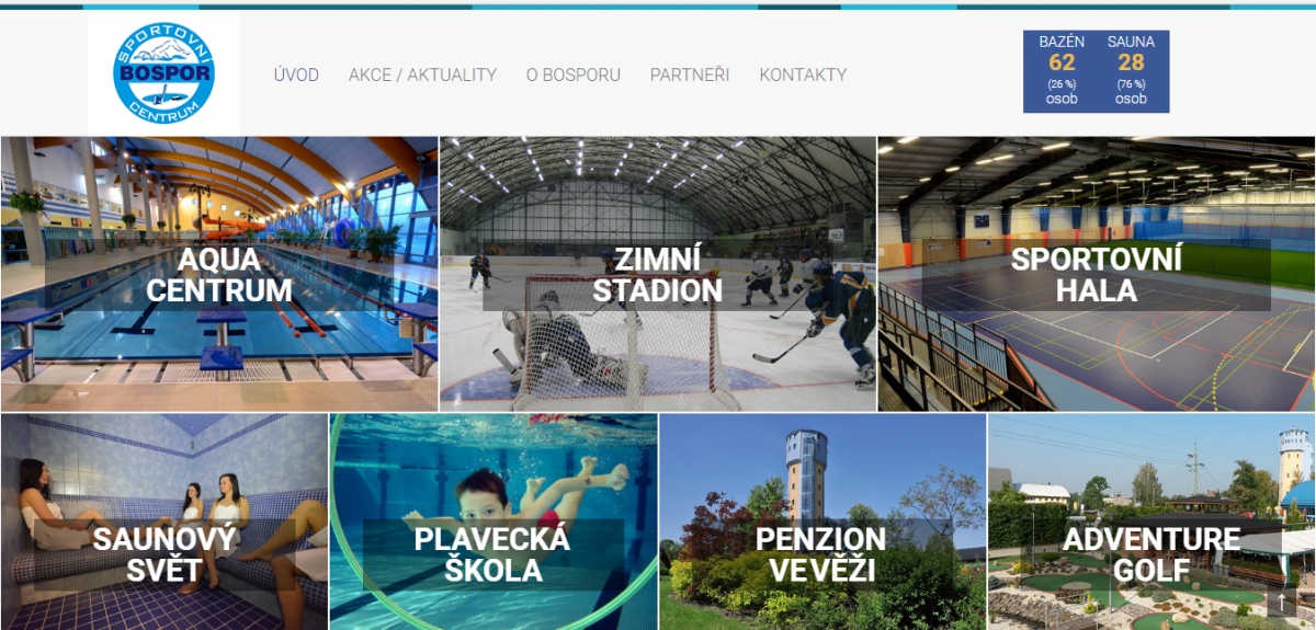 Sportovně-relaxační Bospor má nový moderní web