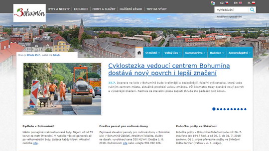 Web Bohumína pokořil hranici 100 tisíc stránek