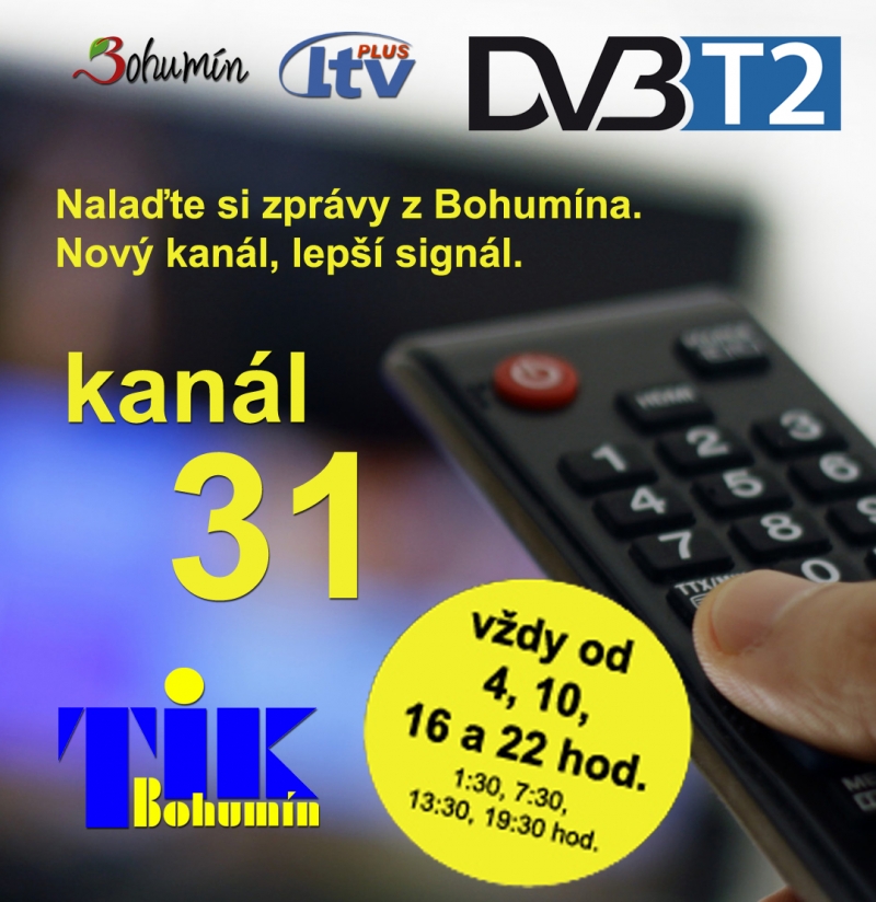 Nový kanál, lepší signál. Nalaďte si zprávy z Bohumína v DVB-T2 na kanálu 31