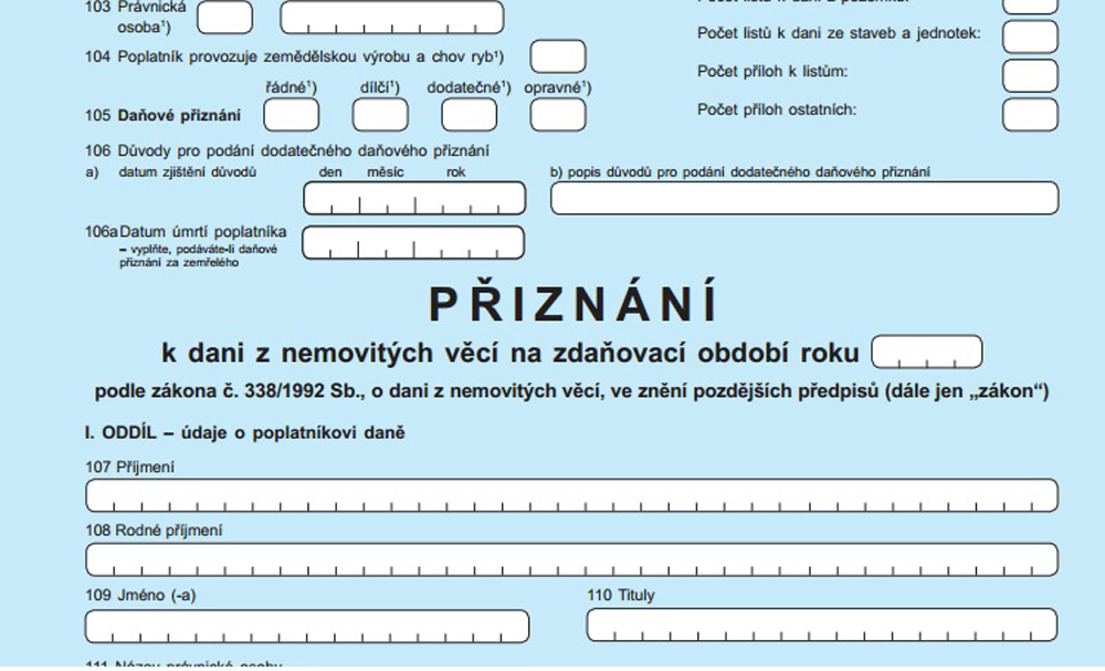 Daň z nemovitých věcí se blíží, moravskoslezský finanční úřad informuje