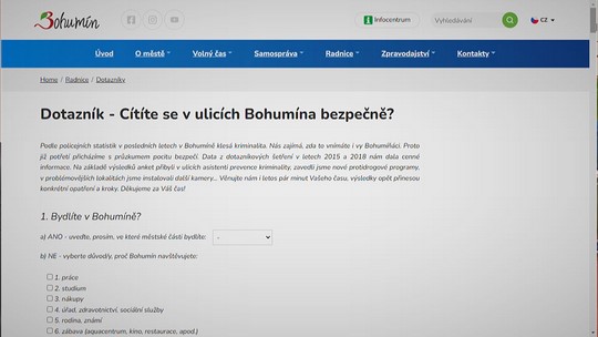 Bohumín se dotazníkem ptá na pocit bezpečí - zobrazit video