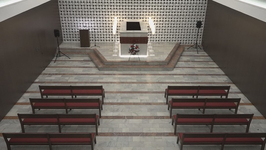 Nový design interiéru smuteční obřadní síně - show video