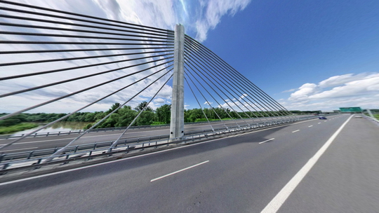 Zavěšený most přes řeku Odru a Antošovické jezero na dálnici D47 - Zobrazit virtuální prohlídku
