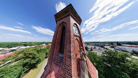 Catholic Church of the Divine Heart of Lord - the church clock - Show virtual view