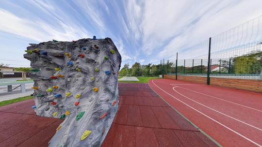 Elementary School  in Skřečoň - the school playground and climbing wall. - Show virtual view